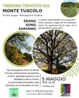 Potrebbe essere un'immagine raffigurante albero e il seguente testo "TREKKING TEMATICO SUL MONTE TUSCOLO Guida Aigae: Mariagiulia Colace ERANO, ILUOGHI TRASFORMATI DAL SILENZIO. Come cambiano luoghi che noi chiamiamo SONO, nostri? Se sparissimo tutti di colpo, chi si SARANNO. prenderebbe le nostre case? Nel meraviglioso Parco di Monte Tuscolo cammineremo tra ginestre in fiore, splendide querce una fantastica vista su Roma. La camminata concluderà vista tramonto con un bicchiere di vino. Scaliera Evesal Ouldloor 5 MAGGIO ORE 16.00 Contributo 15€ INFO E PRENOTAZIONI Veronica 351.5105690 SENTIERI CRESCITA ETS"