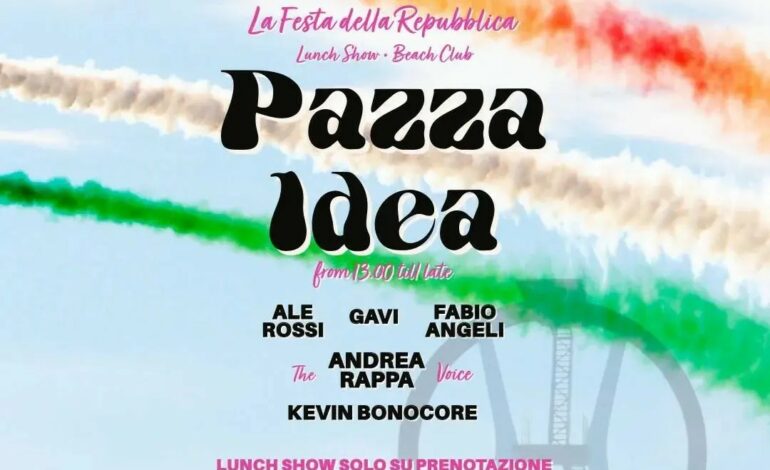 PAZZA IDEA ~ DOMENICA 2 GIUGNO @pazzaidea.romaPRANZO  SPETTACOLO  TAVOLO PRA…