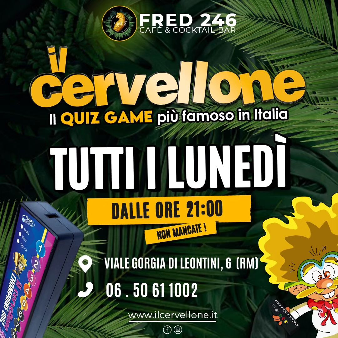 Tutti i lunedì sera!
@ilcervellonequizgameitalia 
 Start 21:00
 info & prenotazi…